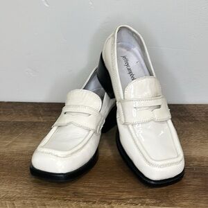 Jeffrey Campbell Sorbonne Penny Loafer, Size 8.5 in Ivory Patent